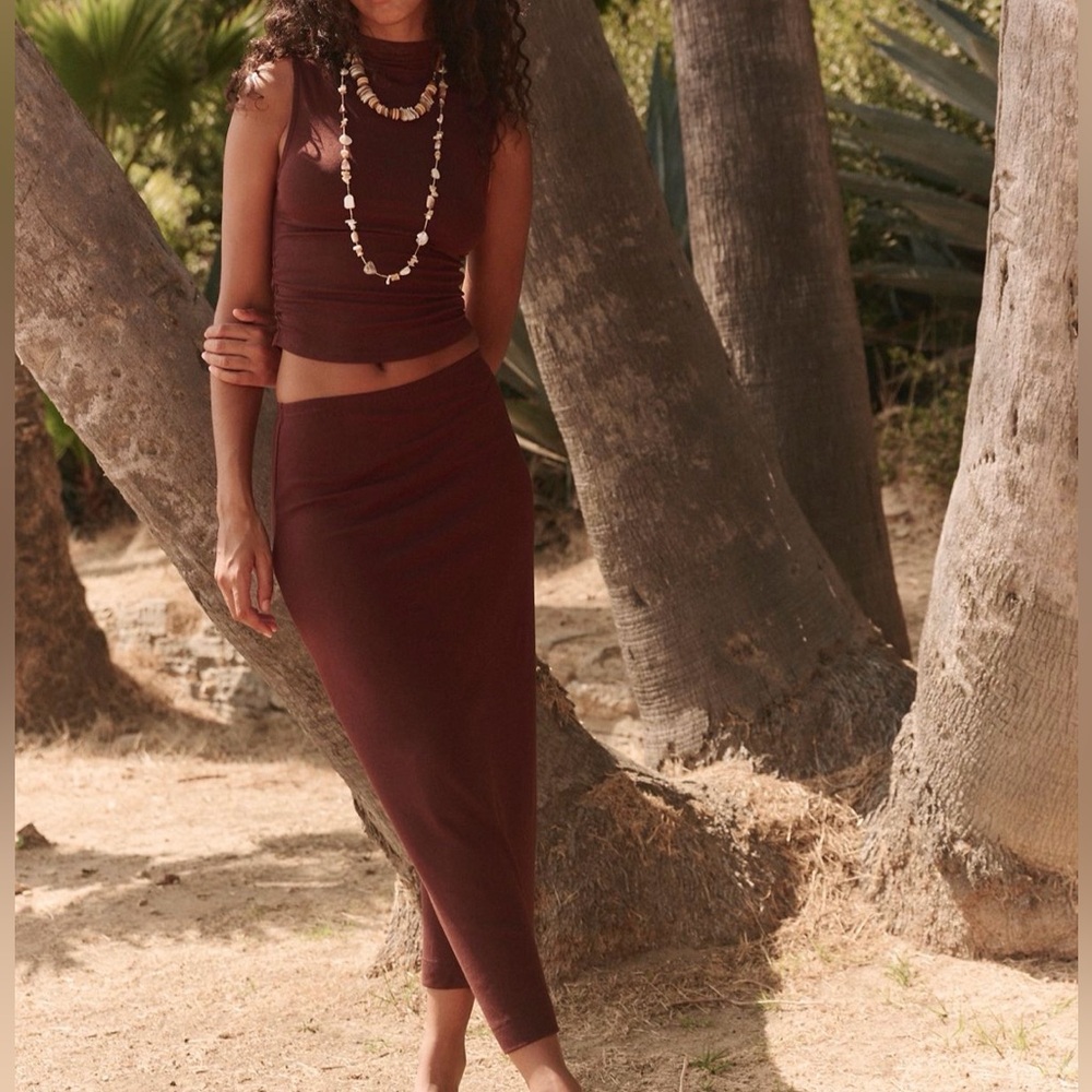 Free People Good Feels Maxi Skirt Set